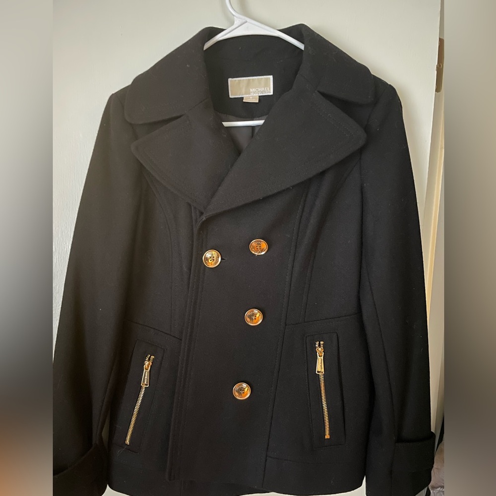 Black size small Michael Kors short pea coat